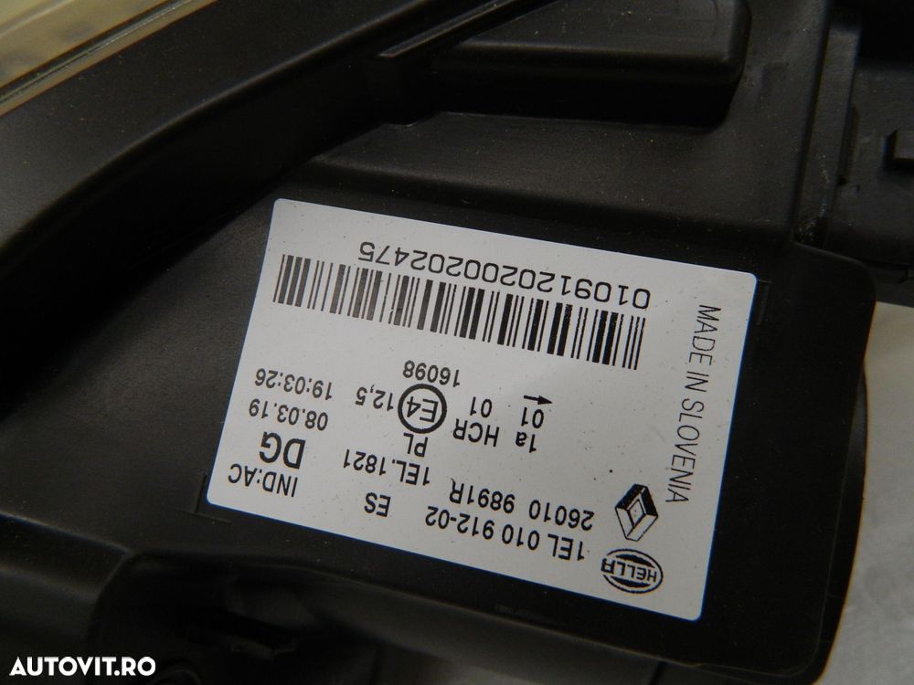 Far dreapta  Renault Zoe Halogen, 2012, 2013, 2014, 2015, 2016, 2017, 2018, cod origine 260109891R. - 8
