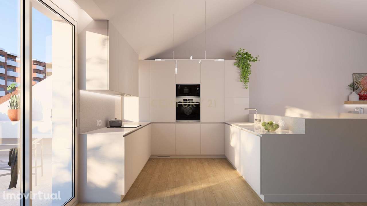 Novo Duplex T2 – exposição solar, terraços e garagem na Rua Paulo VI - Grande imagem: 2/9