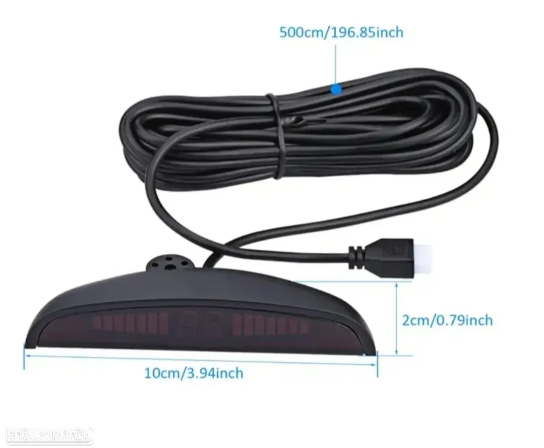 Sensores de Estacionamento Universal + Display LED - Cinzento Rato - 5