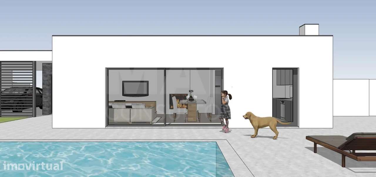Terreno com Projeto para Moradia T3, Piscina, Garagem e Jardim em O... - Grande imagem: 2/11