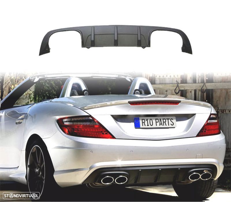 DIFUSOR MERCEDES CLASSE SLK R172 11-15 LOOK AMG DUPLA SAÍDA - 1