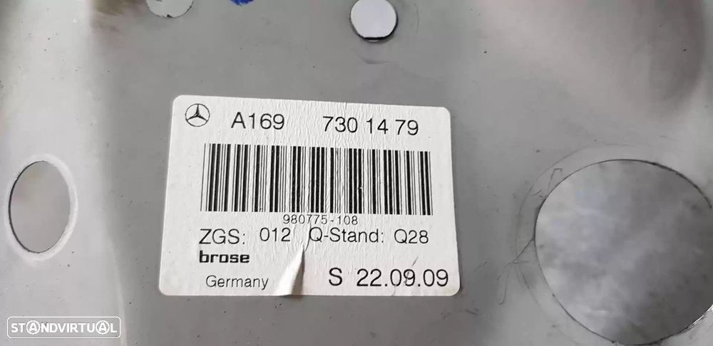ELEVADOR DE VIDRO TRASEIRO DIREITO MERCEDES-BENZ CLASSE A 2009 -A1697301479 - 2