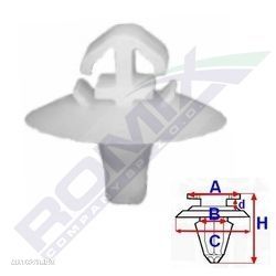 Set 10 bucati clema prindere bandouri Iveco daily 1990-2014; Renault Trafic 2001-2014; Master 1980-2010; Opel Vivaro 2001-2014; Movano 1998-2010, bandouri, ornamente laterale - 1