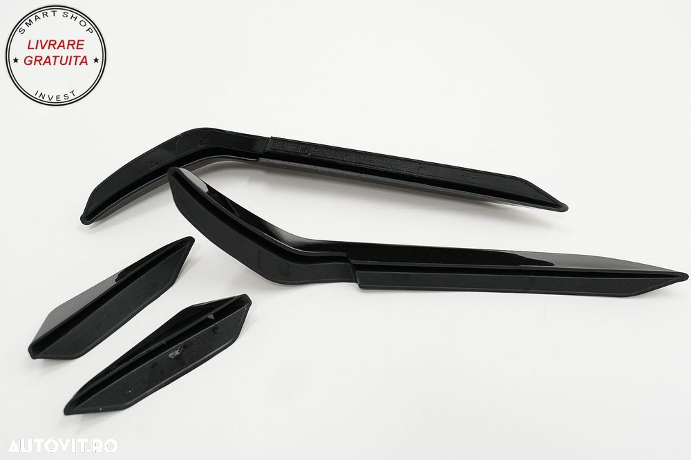 Ornamente bara fata flapsuri VW Golf 7.5 R Hatchback (2017-2020) Negru Lucios- livrare gratuita - 6