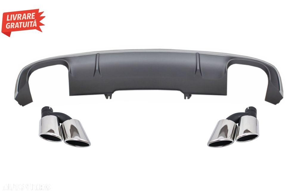 Difuzor Bara Spate cu Oranemnte Evacuare Audi A4 B9 8W S-line (2016-2018) Sedan Av- livrare gratuita - 1