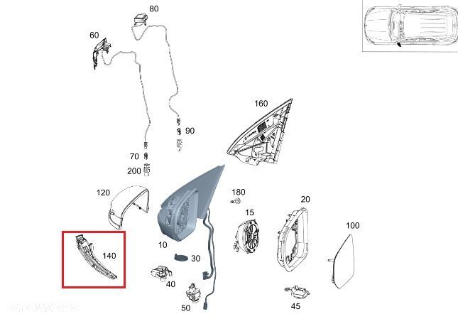 MERCEDES S-KLASA G-KLASA GLC GLC EQC VITO Kierunkowskaz lusterka prawy - 2