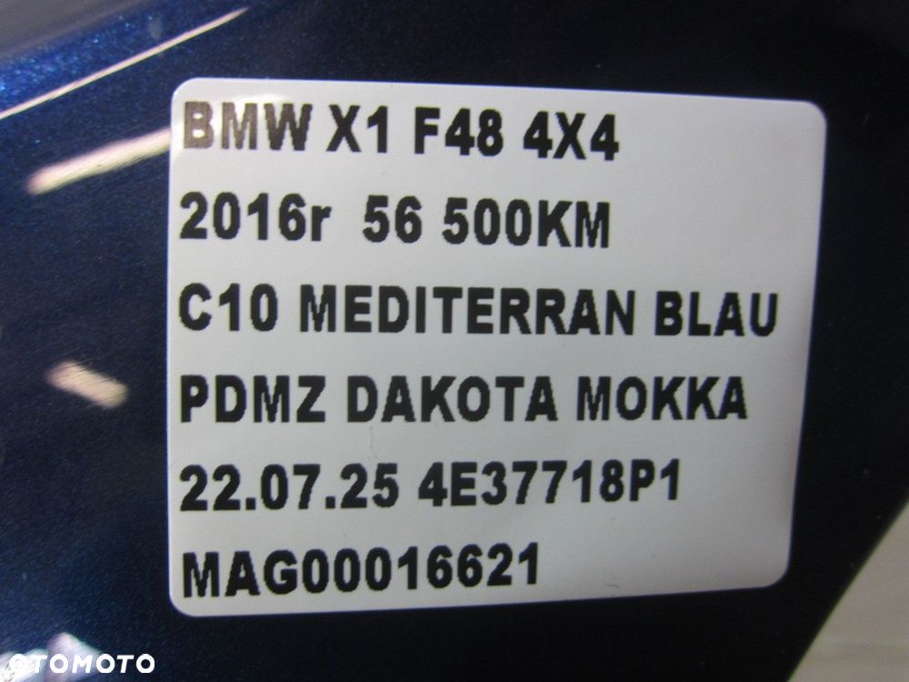BMW X1 F48 BŁOTNIK LEWY PRZEDNI LEWY PRZÓD NIEBIESKI C10 MEDITERRAN BLAU - 10