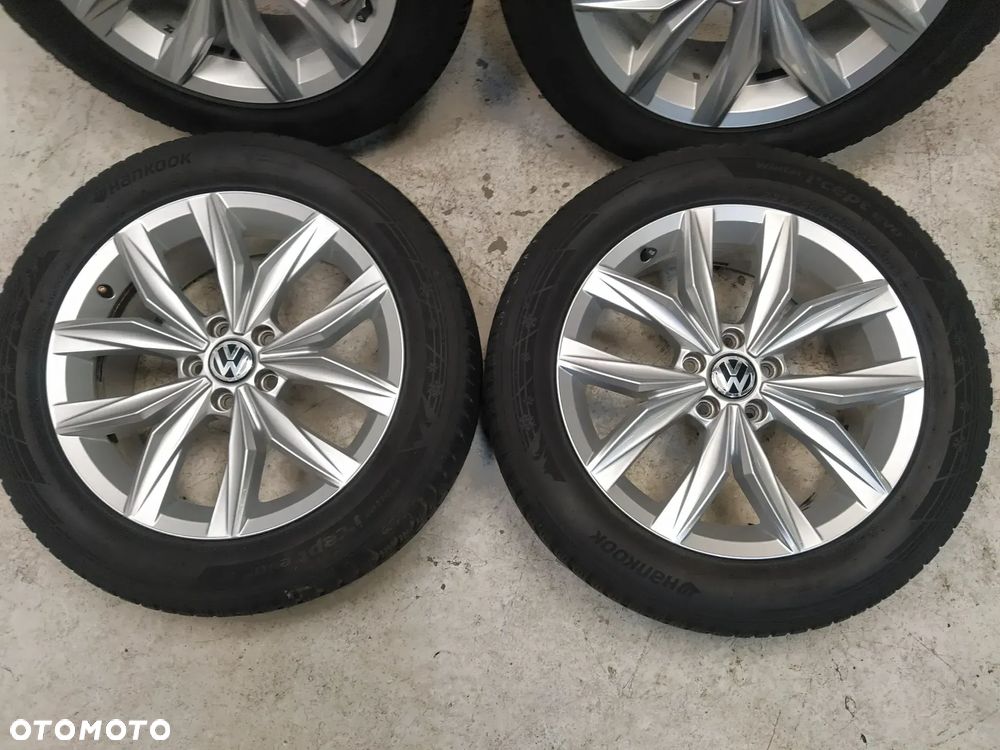 VW TIGUAN PASSAT GOLF JETTA SCIROCCO ARTEON 7X18 ORYGINALNE FELGI ALUMINIOWE R18 ET43 OPONY HANKOOK ZIMA 235/55 KOŁA KOMPLET - 4