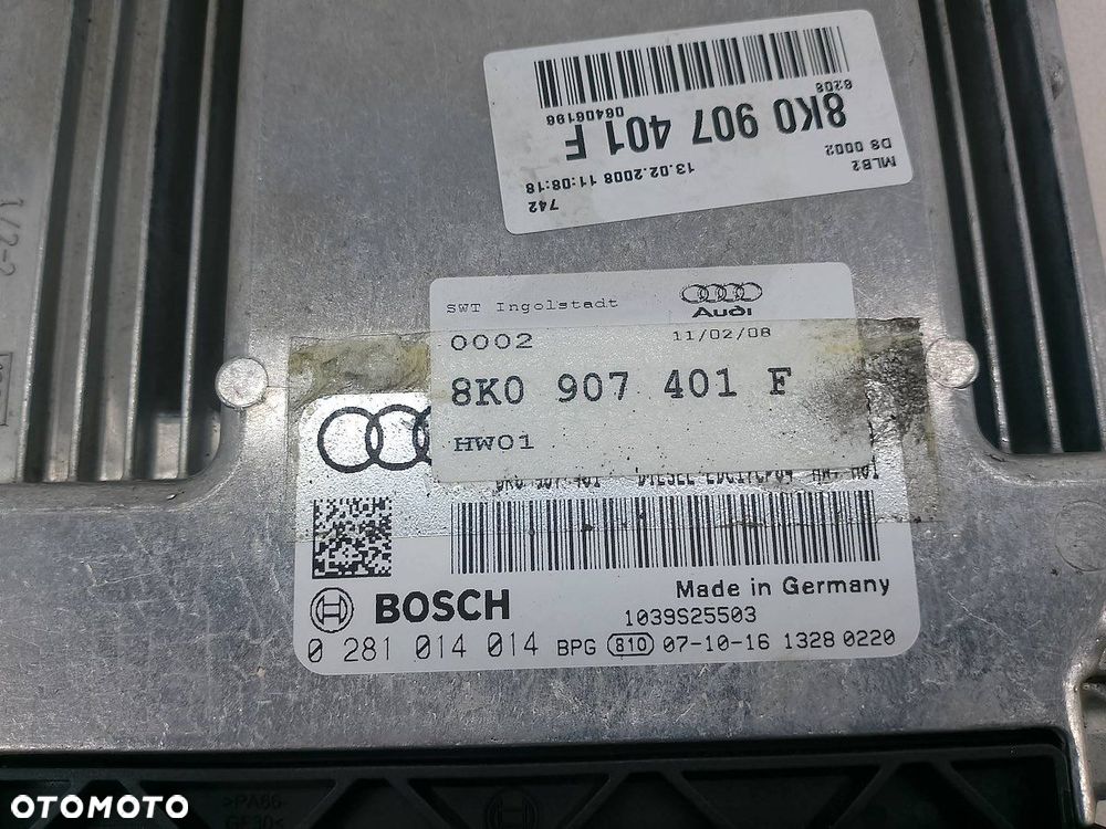 KOMPUTER, STEROWNIK AUDI A5 ( 8T3 ) 8K0907401F  1039S25503 3.0 TDI - 6