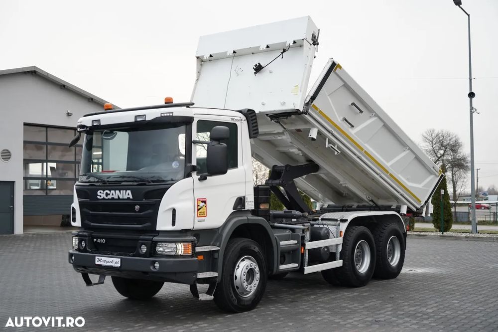 Scania P 410 / 6x4 / BASCULĂ DUBLU / HYDRODOLTA / BOARDMATIC / AUTOMATĂ / EURO 6 - 1