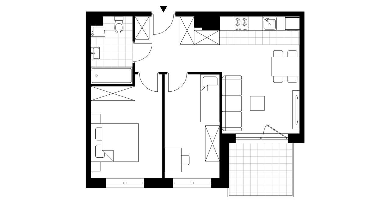 3-pokojowe mieszkanie 50m2 + balkon - Pełny obrazek: 4/9