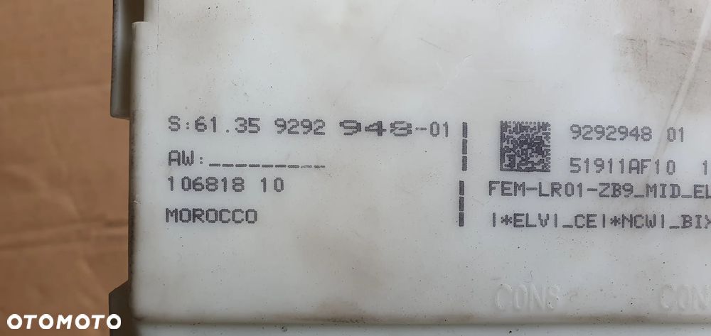 Moduł sterownik FEM BMW I F20 9292948 - 6