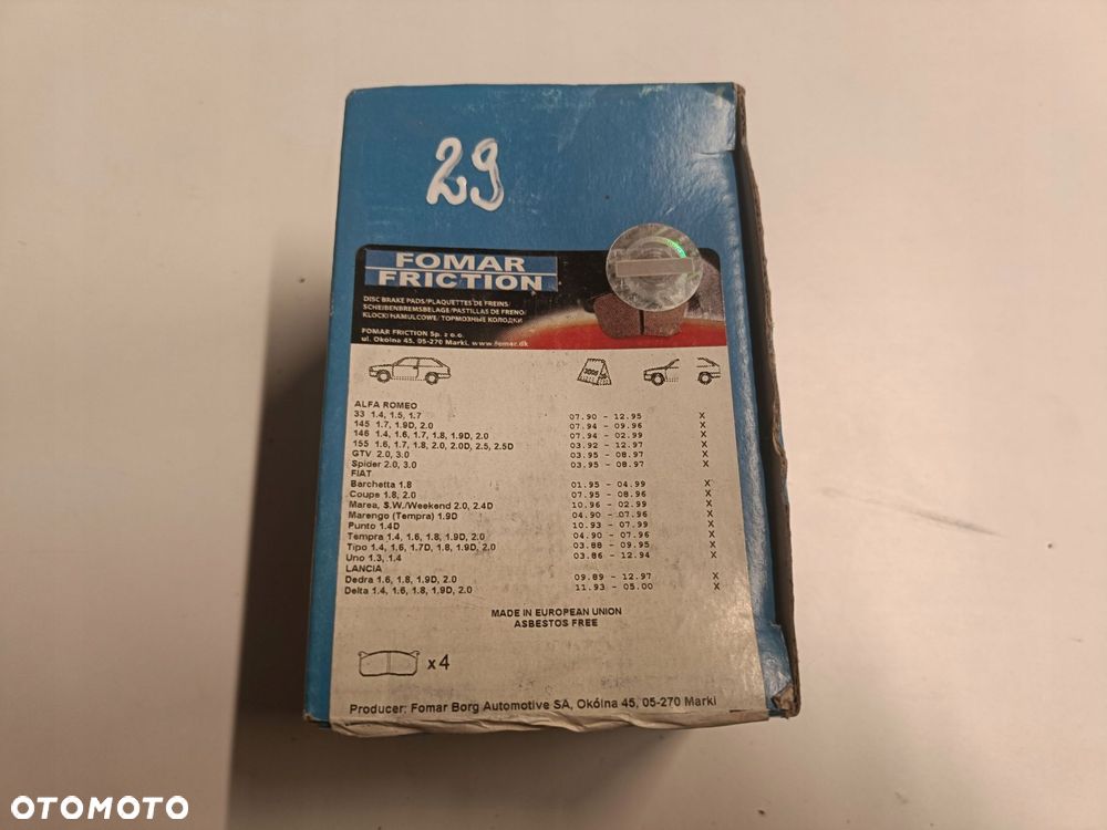 Alfa Romeo 146 Fiat Tipo Punto Uno TYLNE KLOCKI HAMULCOWE tył 493881 - 9