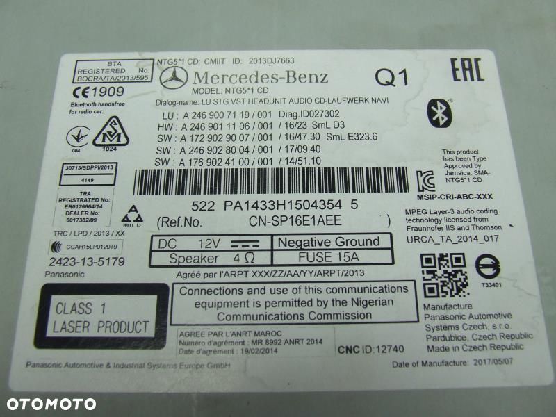 MERCEDES W176 RADIO CD NAWIGACJA 2469007119 - 7