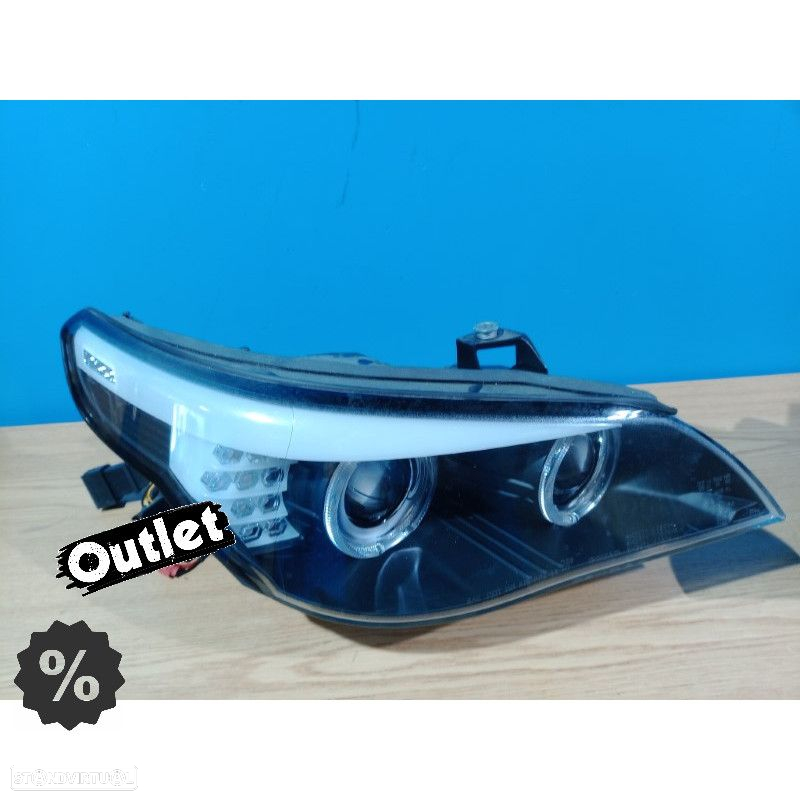 R026021C4 FARÓIS ANGEL EYES BMW E60 E61 07-10 LED PRETO TRANSPARENTE - 7