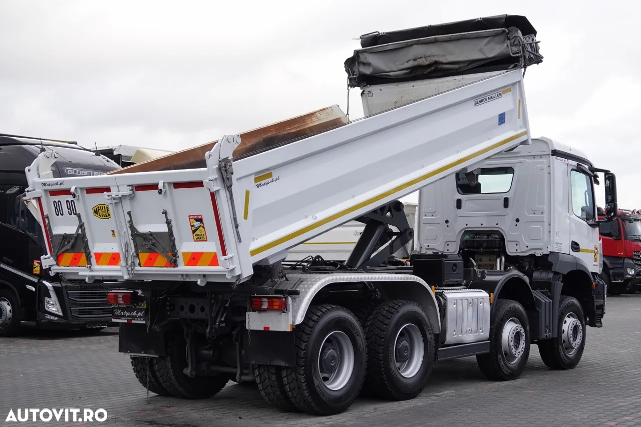 Mercedes-Benz AROCS 3243 / 8x4 / CAMION BASCULANTE + HYDROBOARD / BORDMATIC / MEILLER KIPPER / EURO 6 / ANVELOPE 100% / 50.000 km. - 3