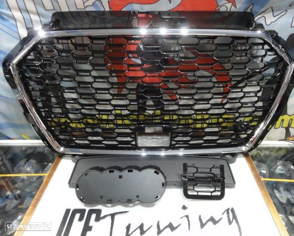 Grelha frontal Audi A3 8V +2017 HATCHBACK / LIMOUSINE / CABRIO, RS3 LOOK cromado e preto brilhante - 9