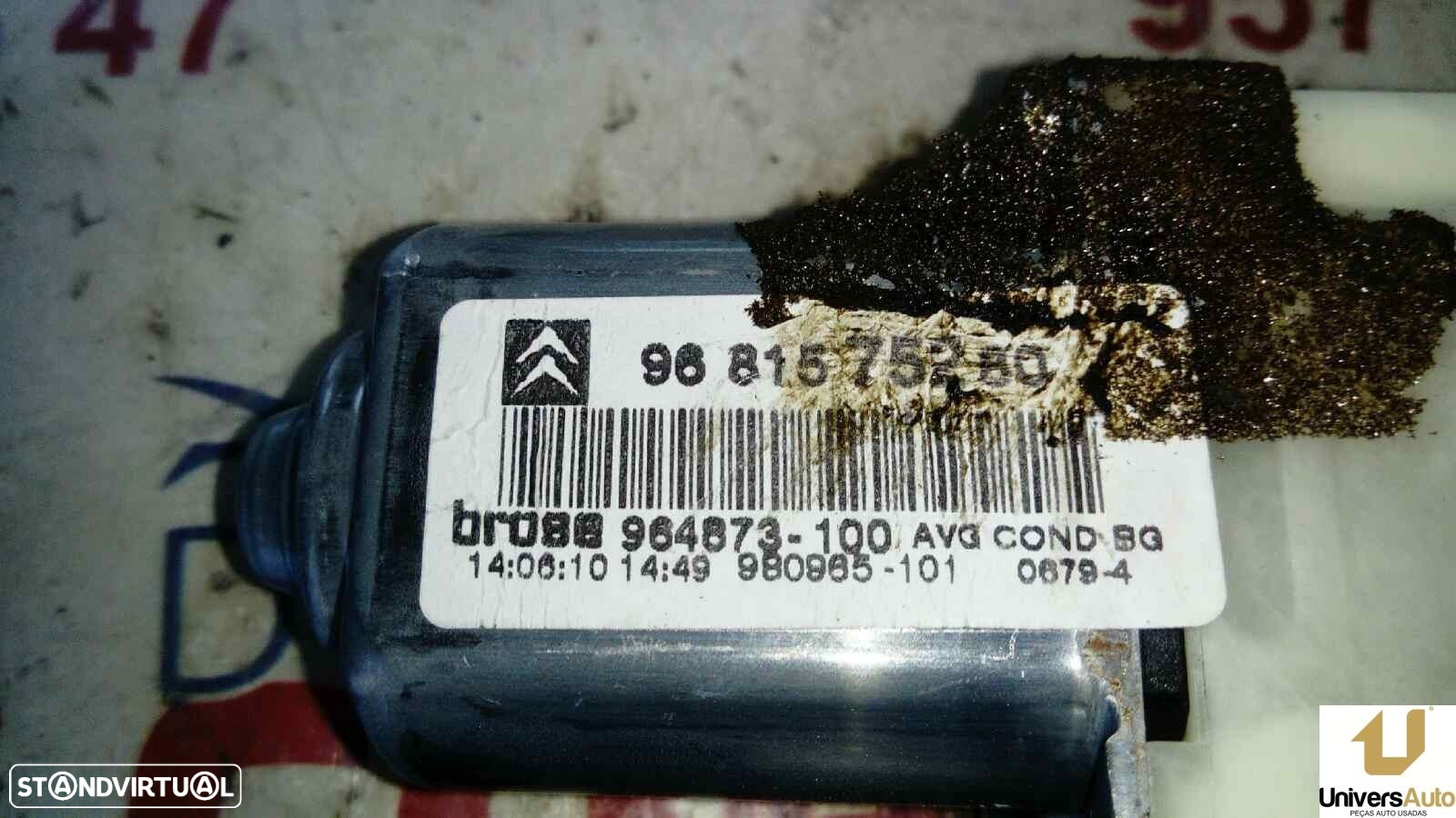 MOTOR ELEVADOR DE VIDRO FRONTAL ESQUERDO CITROEN C4 COUPÉ 2010 -9681575280 - 2
