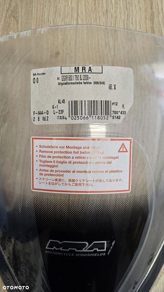Szyba owiewka MRA Originalform Suzuki GSX-R 600 / 750 (K8, K9, L0) - 2