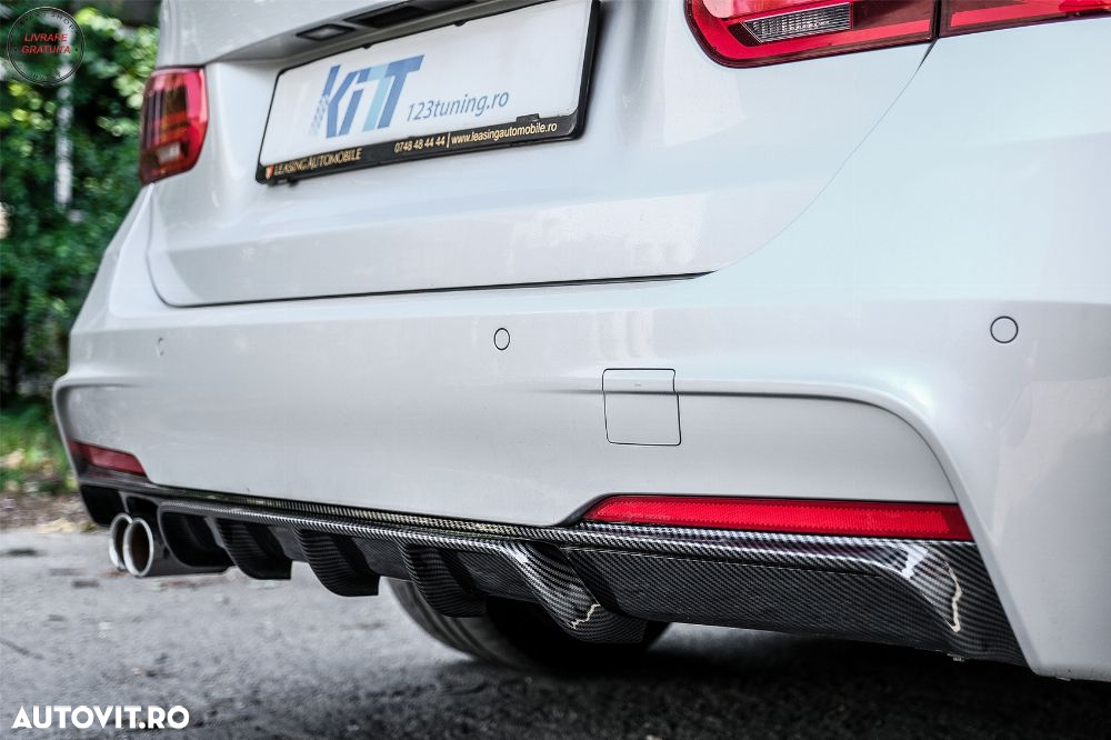 Prelungire Bara Fata cu Difuzor Bara Spate BMW Seria 3 F30 F31 (2011-up) M Perform- livrare gratuita - 15