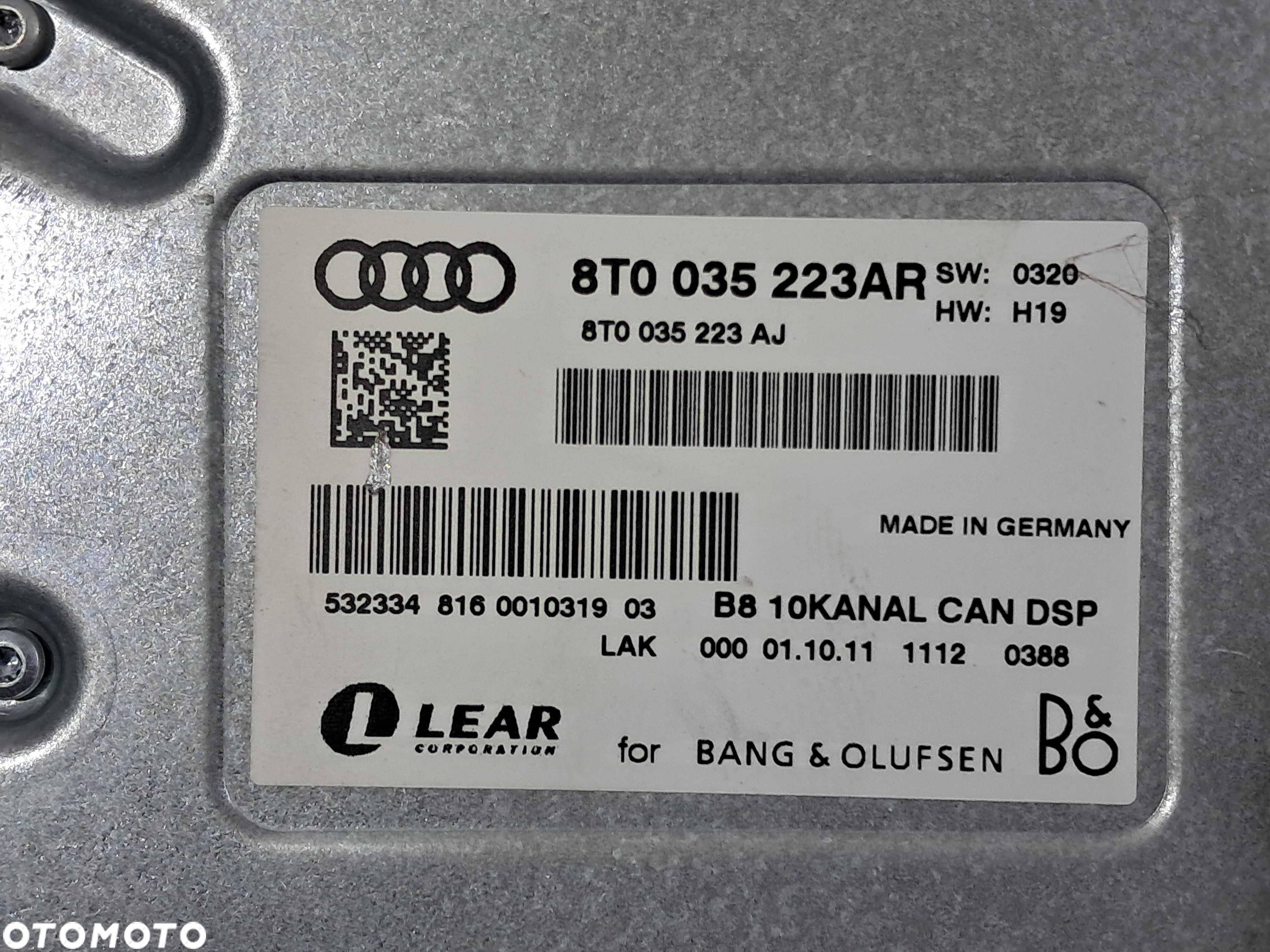 AUDI A4 B8 sedan BANG OLUFSEN nagłośnienie wzmacniacz głośnik blenda - 6
