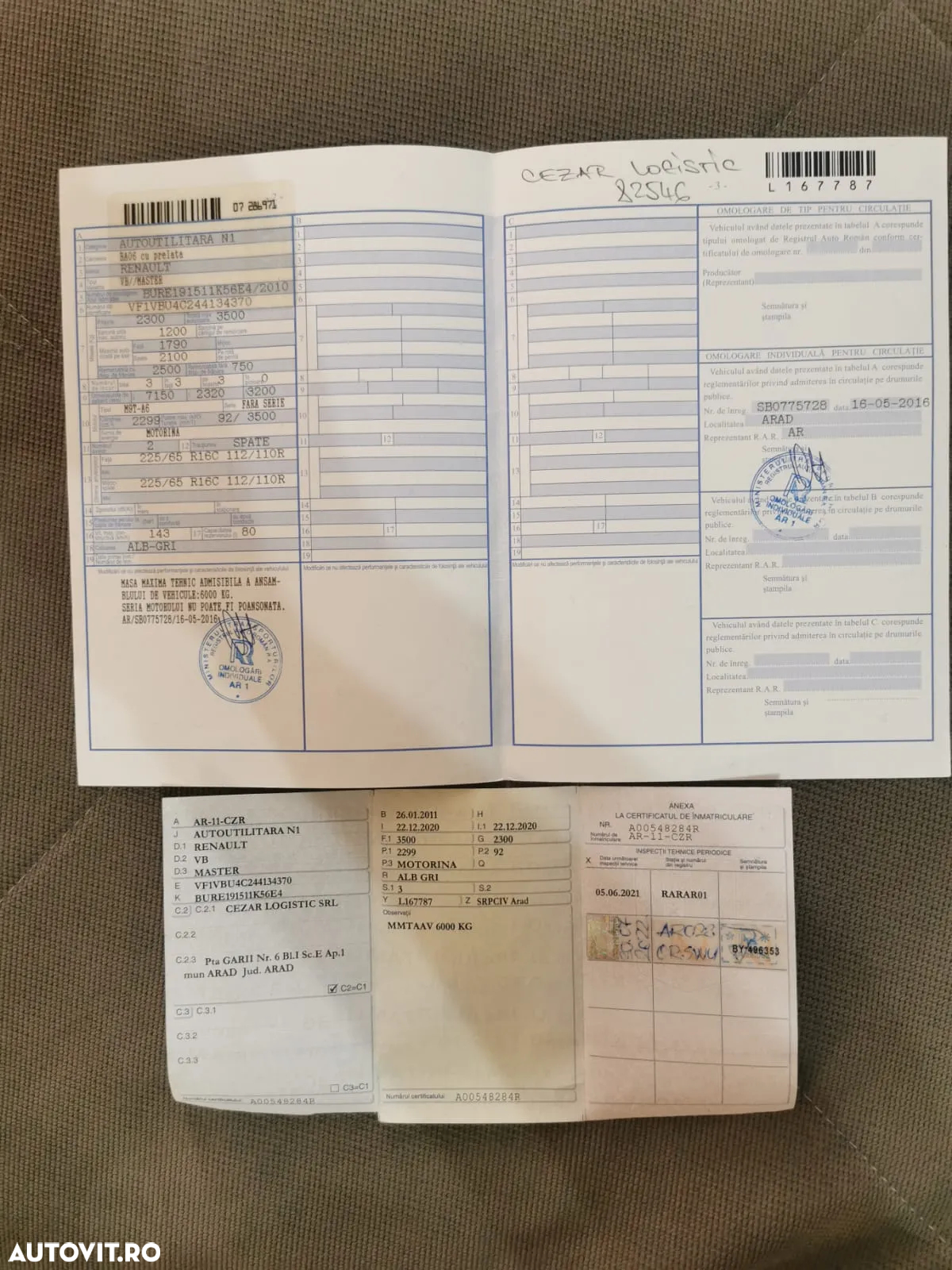 Sasiu Cu Acte Renault Master 3 Prelata Inmatriculat In Arad Cu Fiscal - Dezmembrari Arad - 2