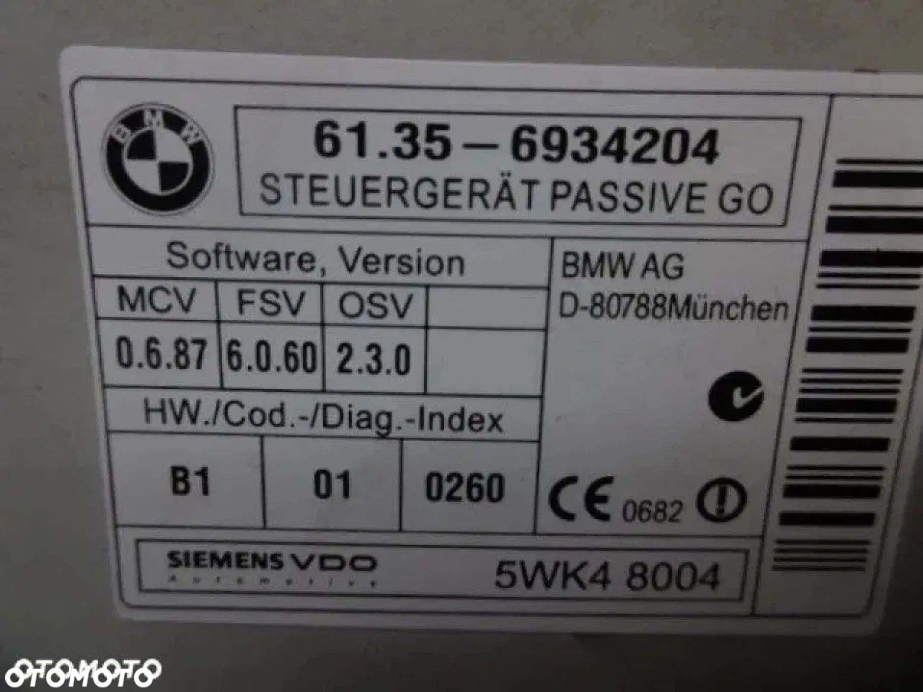 Bmw E65 Moduł Passiv Go 6934204 - 2