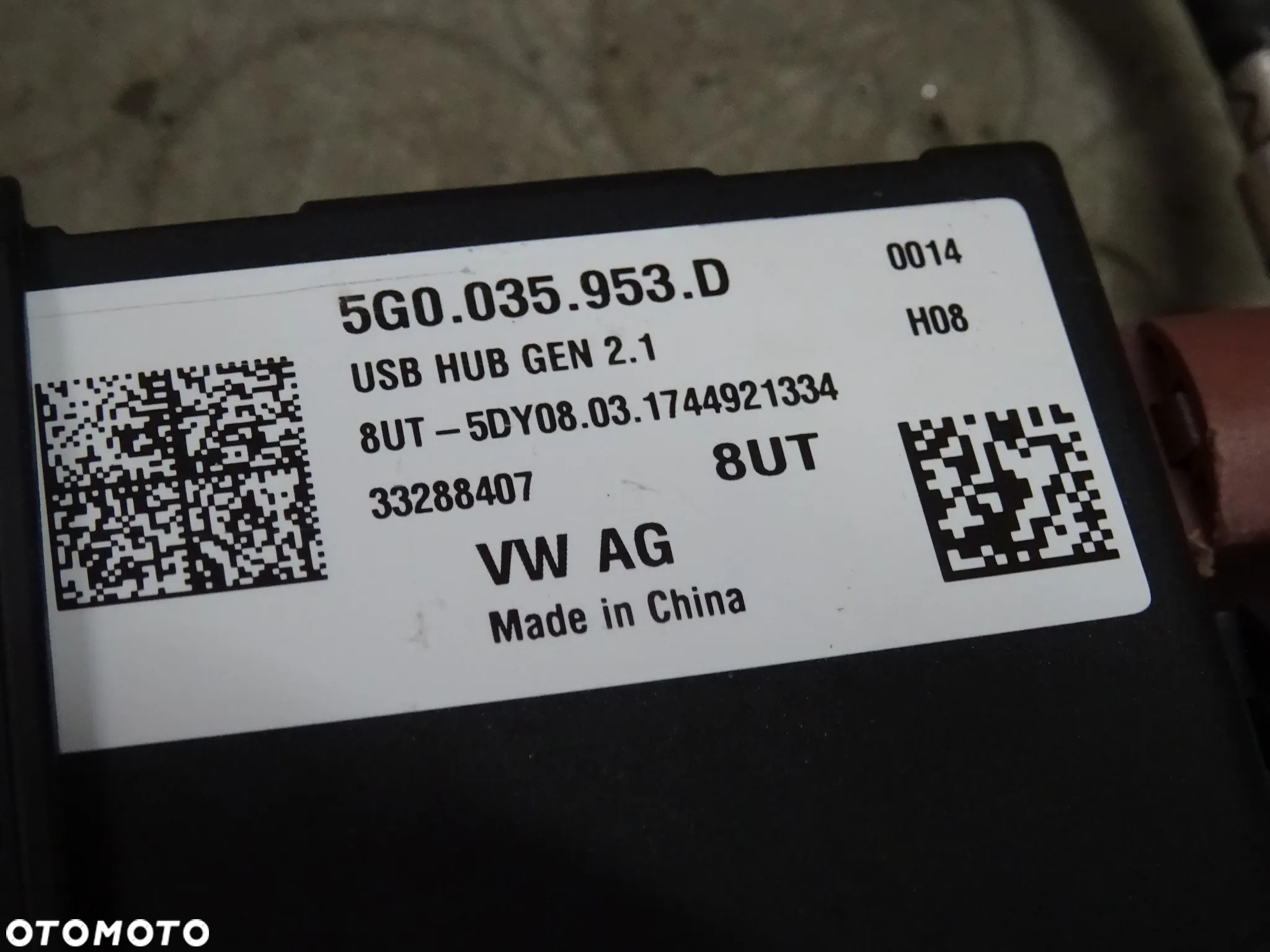 5G0035953D 5G0980611 PORT HUB 2xUSB Wzmacniacz telefonu VW Passat B8 czesci - 4