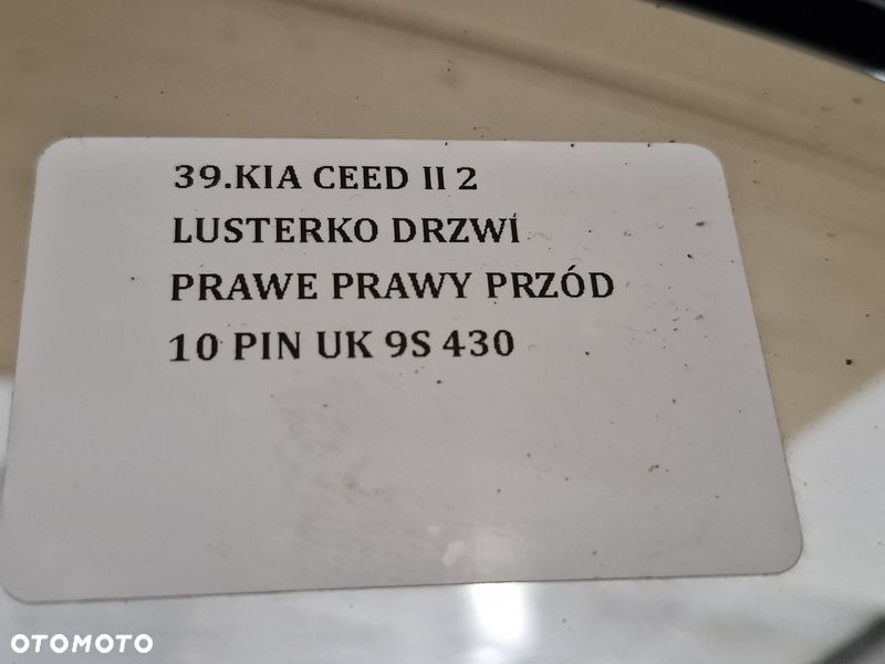 KIA CEED II 2 LUSTERKO DRZWI PRAWE PRAWY PRZÓD 10 PIN UK 9S 430 - 10
