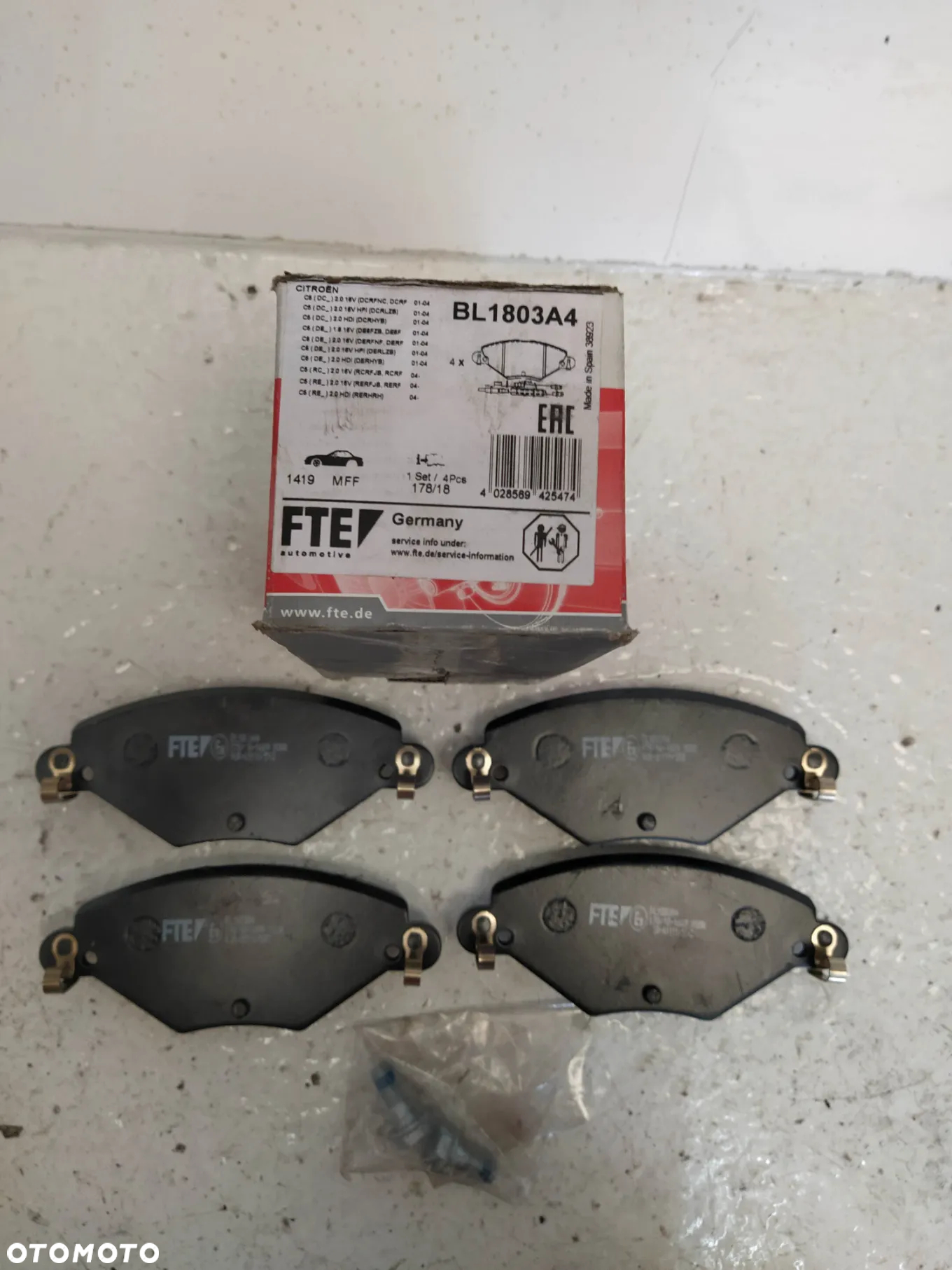 CITROEN C5 20-20HDI 01- KLOCKI HAMULCOWE PRZÓD PRZEDNIE NOWY ORYGINAŁ - 2