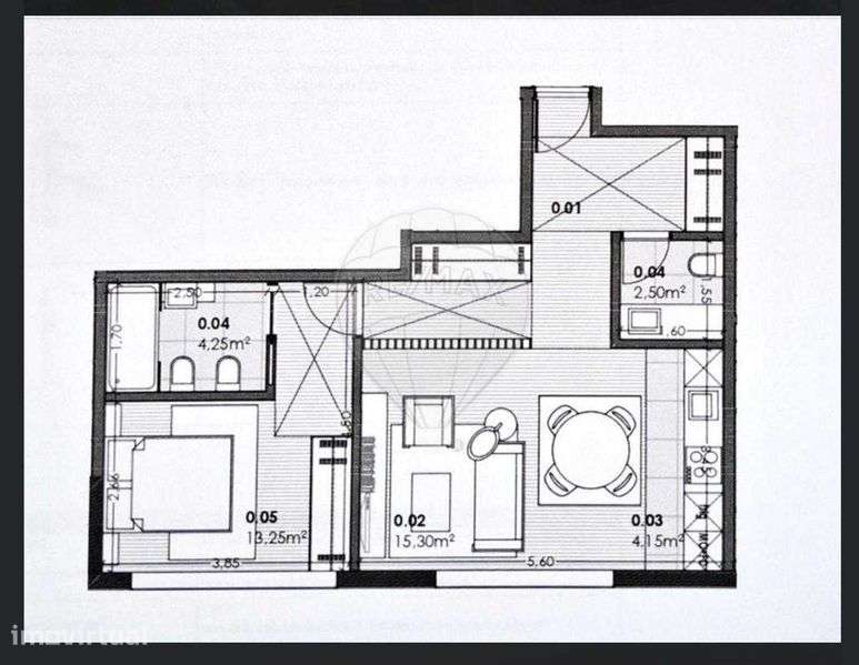 Apartamento T1 à venda na Rua Grémio de Prosperidade, Santa Marinha - Grande imagem: 2/2