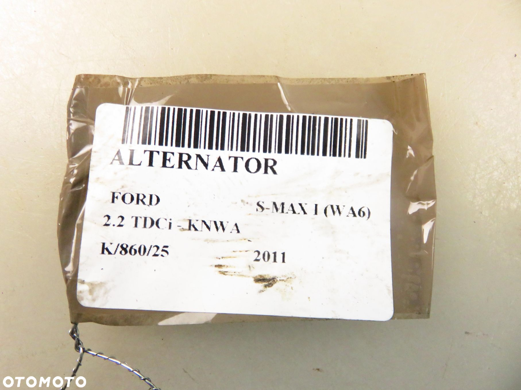 ALTERNATOR FORD S-MAX I (WA6) 2.2 TDCi - KNWA 6G9N10300ADB 0121615021 - 2
