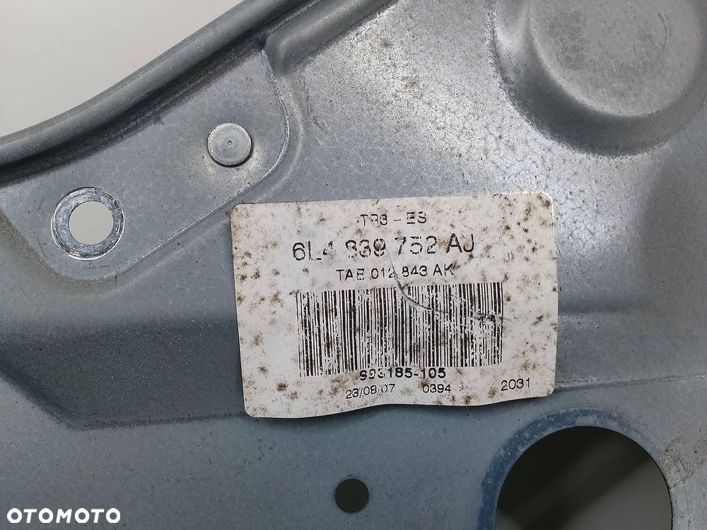 PODNOŚNIK SZYBY PRAWY TYŁ Z STELAŻEM SEAT IBIZA III 6L4839752AJ  6Q0959812B - 8