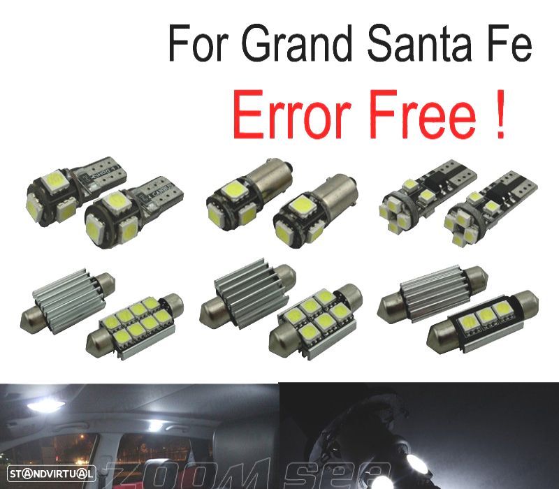 KIT COMPLETO 13 LAMPADAS LED INTERIOR PARA HYUNDAI GRAND SANTA FE XL 13-16 - 1