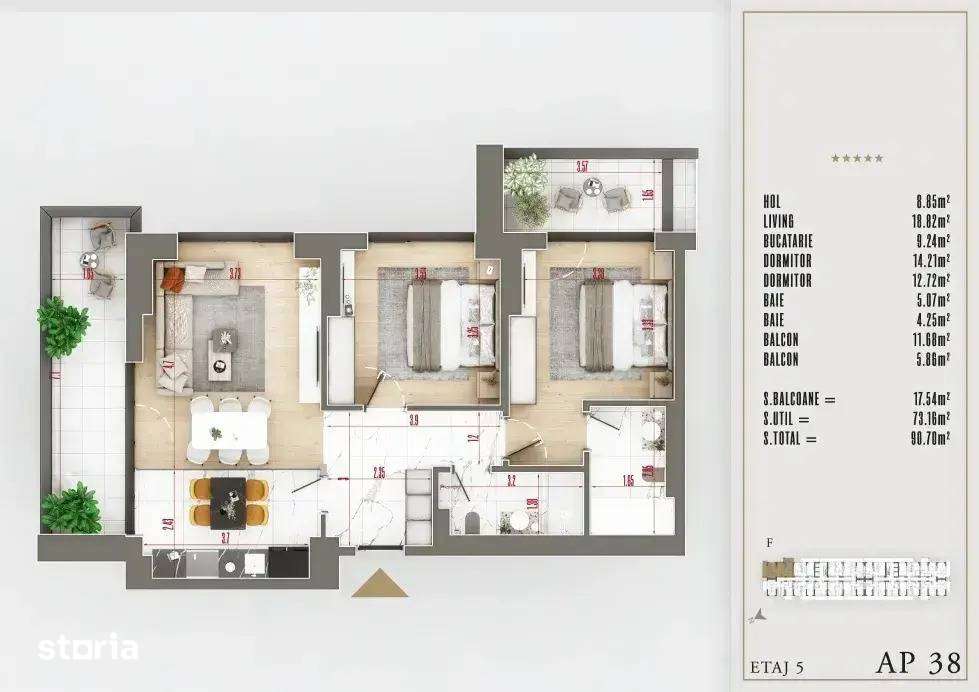 Apartament Premium | Izolatie Fonica | 3 Camere Sector 3 — fotografia 3