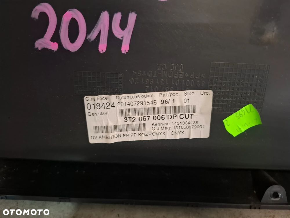 Boczek drzwi prawy przód Skoda Suoerb II lift 2014 rok skóra - 4