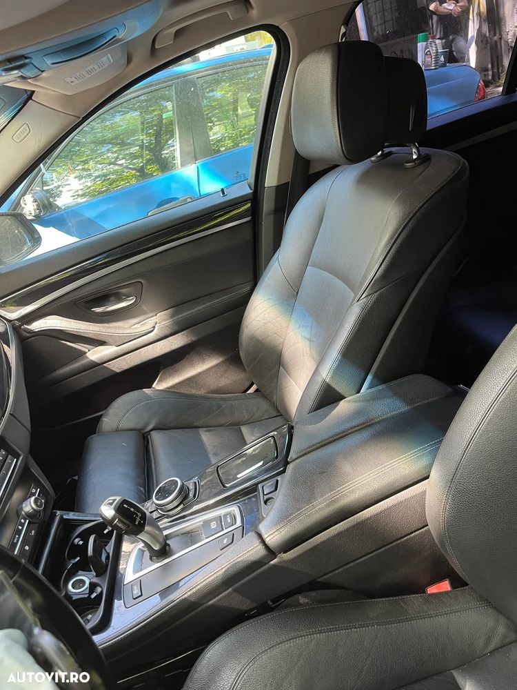 Interior complet piele negru Bmw Seria 5 F11 break non facelift 2011 semi electric incalzire Europa - 4