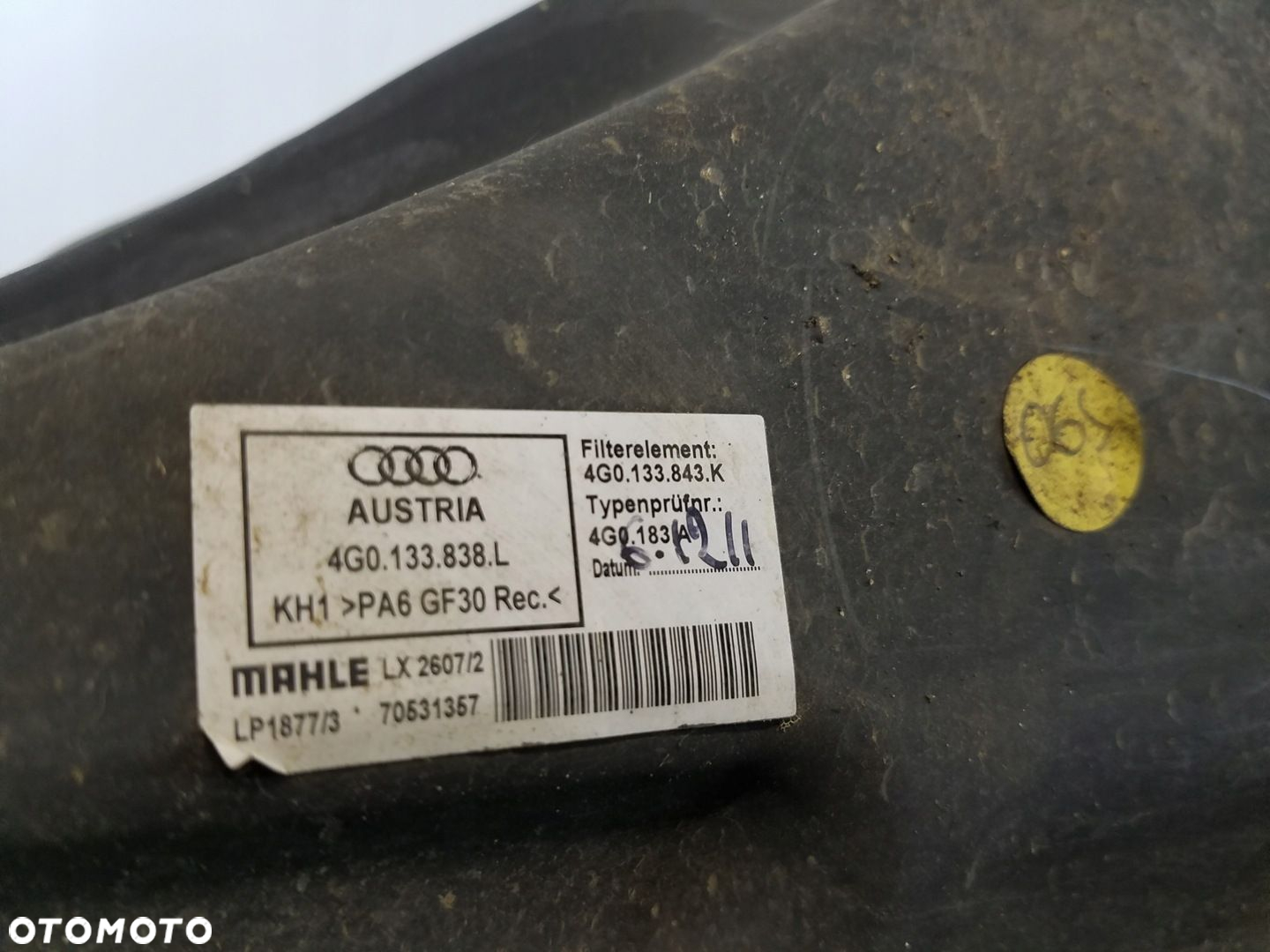 OBUDOWA FILTRA POWIETRZA AUDI A6 C7 2.0 TDI 4G0133838L - 4
