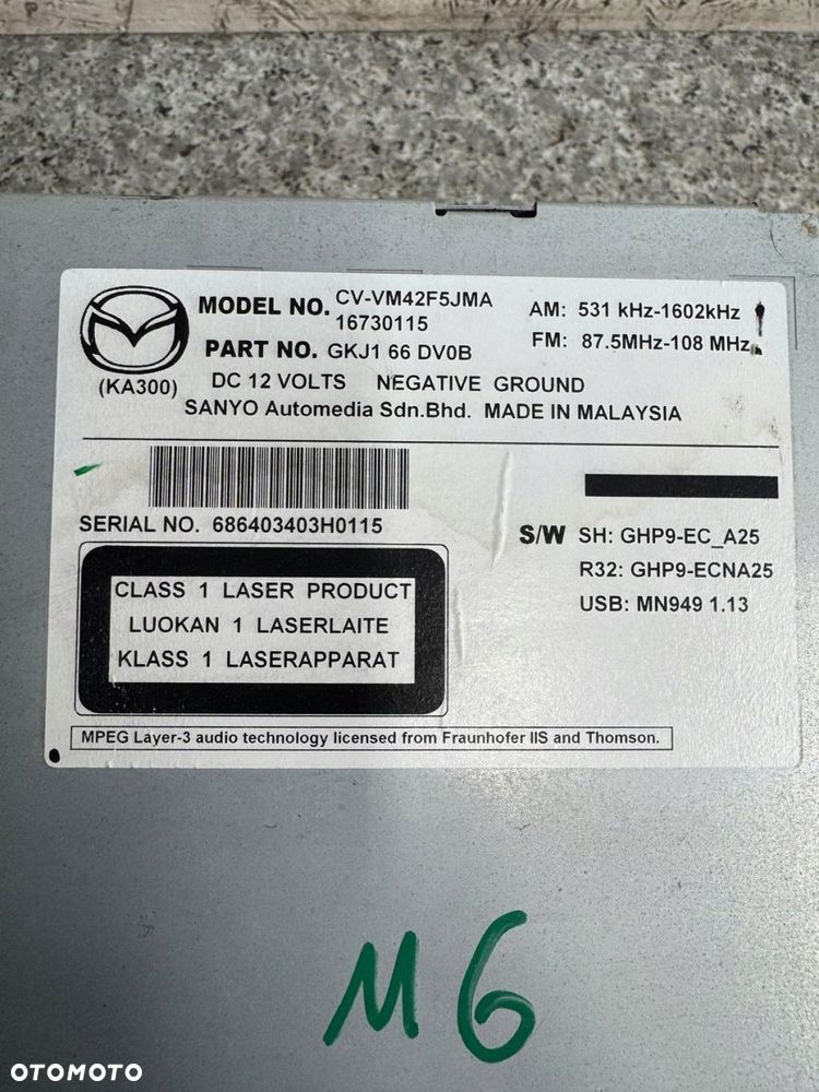 radio nawigacja mazda 6 gj 2012-2017 gkj1 66 dc0b cv-vm42f5jma - 8