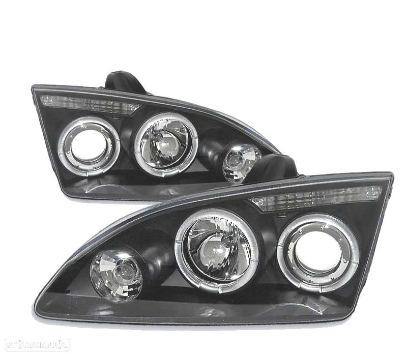 FARÓIS FORD FOCUS 04-08 ANGEL EYES FUNDO PRETO - 2