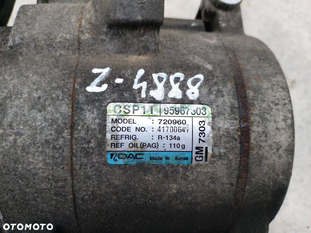 POMPA, SPRĘŻARKA KLIMATYZACJI CHEVROLET SPARK II 95967303  GM 1.0 16V - 2