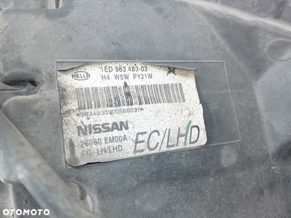 LAMPA PRZÓD LEWA NISSAN TIIDA 26060EM00A 1ED983483-03 - 9