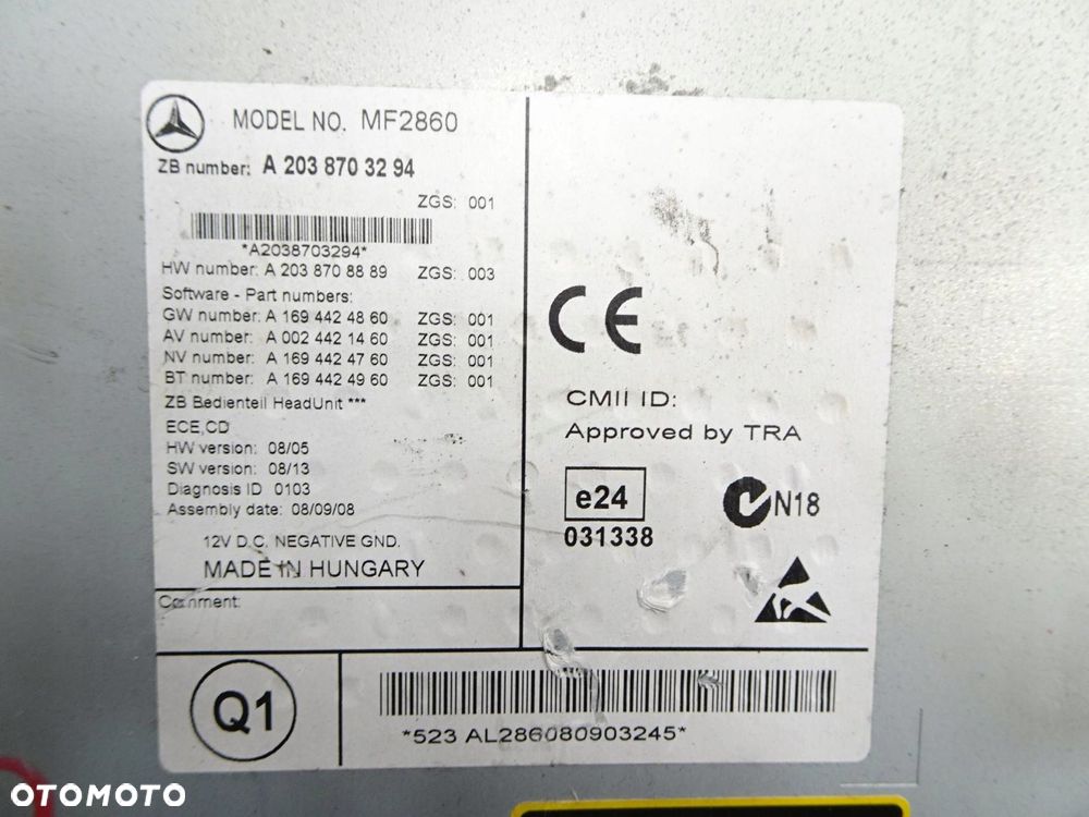 radio cd mercedes clc w203 a2038703294 - 10