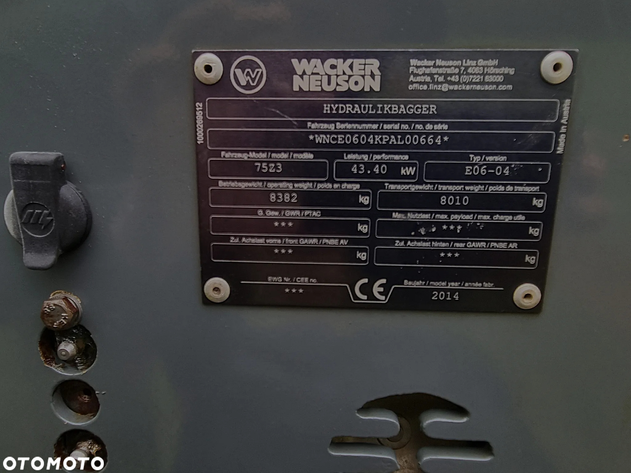 Wacker Neuson 75Z3 Koparka Gąsienicowa 8 ton jak Nowa z Norwegii 2015r Klima 2300mtg  Zero luzów wycieków Serwisowana w Dekra Silnik Yanmar pompa ON - 13