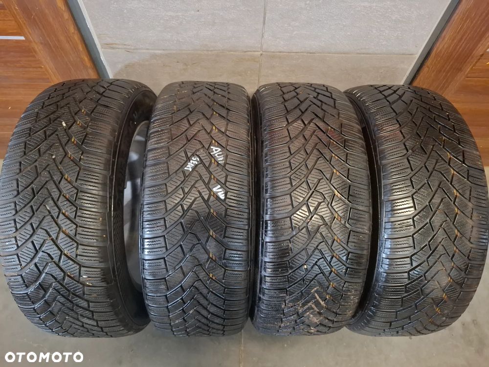 4x koła alufelgi felgi aluminiowe opony zimowe 215/55 R16H Continental Contiwintercontact TS850 SEAT Audi Skoda Volkswagen Et50 6,5x16H2 rok 2014 bieżnik 5,5 mm - 5