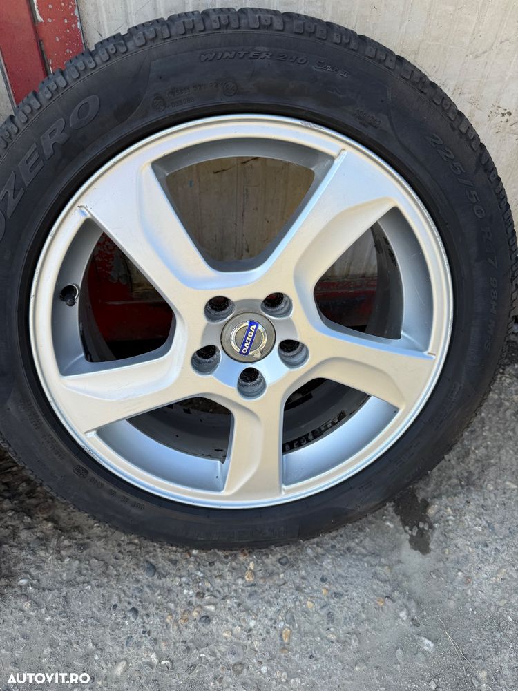 Jante aliaj VOLVO V70 an 2009-2016 cu cauciucuri iarna 225/50R17 uzura 70% - 3