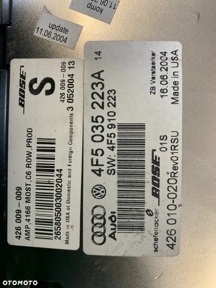 wzmacniacz BOSE 4F5035223A A6 C6 3.0 TDI BMK - 3