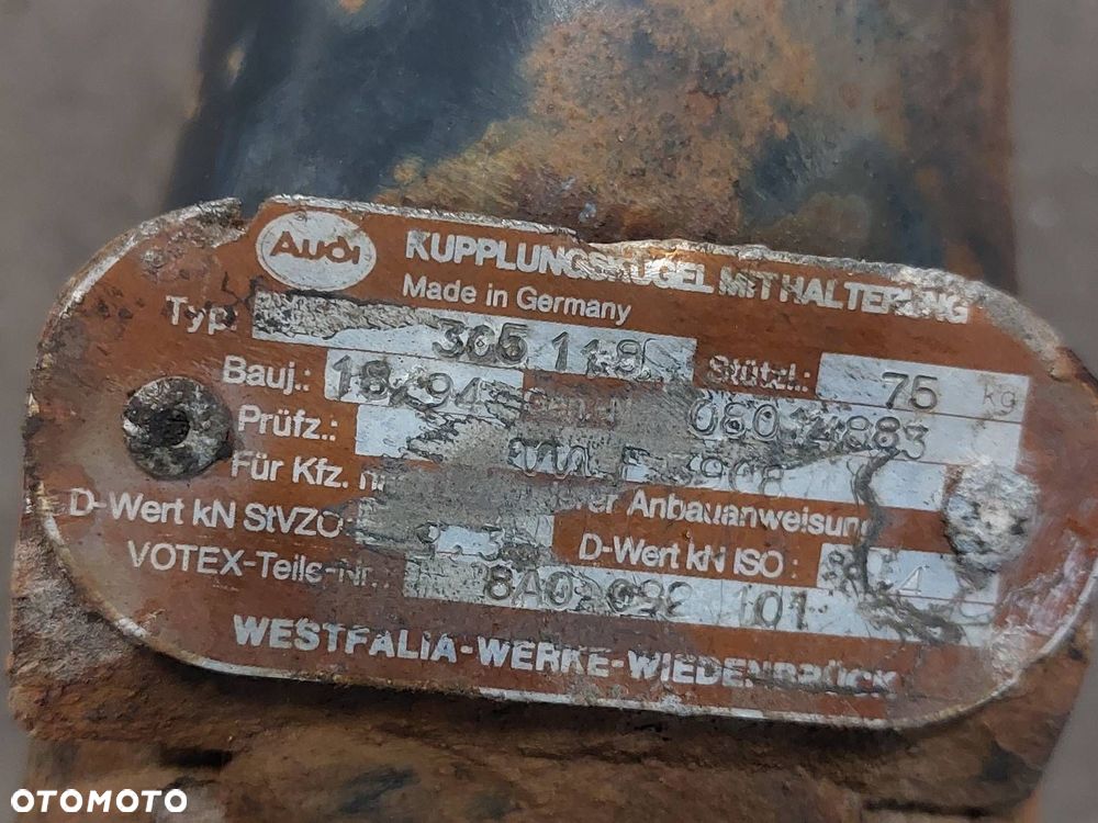 HAK HOLOWNICZY + TABLICZKA + WIĄZKA AUDI 80 B4 SEDAN - 4