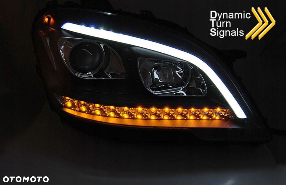 reflektory lampy kpl led tube neon tuning black mercedes ml 164 lift 08-12 - 4