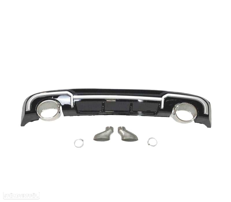 DIFUSOR TRASEIRO AUDI A3 SPORTBACK 16- LOOK RS3 + PONTEIRA DE ESCAPE - 2